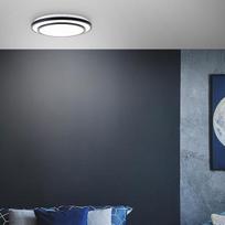 "Lightbox Basic" LED sieninis ir lubinis šviestuvas | 50 cm skersmuo | 5500 lm | Lubinis šviestuvas su juodu rėmeliu ir CCT (3000-6500 K) | Nuotoliniu būdu reguliuojamas apšvietimas | 36 W | Pagamintas iš metalo/plastiko | juodos/baltos spalvos