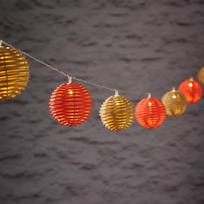 "Lights4fun" 10 LED saulės pasakų žibintai - oranžiniai ir smėlio spalvos rotango dizaino rutuliukai - šiltai baltas lauko apšvietimas sodui, balkonui ir terasai - oro sąlygoms atsparūs saulės žibintai