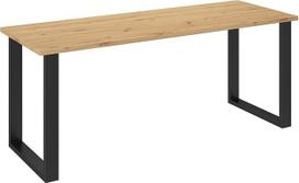"Limanda" stalas, praktiškas valgomojo stalas, svetainės stalas, virtuvės stalas, juodos plieninės kojos, valgomojo stalas, valgomojo komplektas (Ąžuolas "Artisan" / juoda, 185 x 67 cm)
