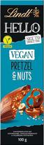 "Lindt HELLO" šokolado plytelė "Vegan Pretzel & Nuts" | 100 g | Vegan su kakava, švelniomis migdolų drožlėmis, lazdyno riešutų gabalėliais ir sūriais riešutais | Šokoladinė dovana