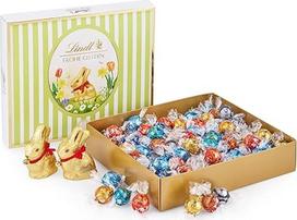 "Lindt Lindor" velykinio šokolado mišinys 1,2 kg 2 "Golden Rabbit" pilno pieno ir 8 "Lindor" šokolado rūšių: Velykinis šokoladas: pieninis, "Noisette", "Fine Tart White", "Dark 60%", "Caramel", "Salted Caramel", "Stracciatella", "Easter Chocolate",