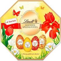 "Lindt" šokoladas | Alkoholio kiaušinių dėžutė | 216 g | Geriausi šokoladiniai kiaušiniai su skysto alkoholio užpildu elegantiškoje dovanų dėžutėje | Velykų šokoladas suaugusiesiems | Dovanų idėja Velykoms