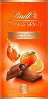 "Lindt" šokoladas, "Alcohol Orange Spritz Board", 100 g, švelnus pieninis šokoladas su išskirtiniu vaisinio, pikantiško apelsinų likerio įdaru, šokolado plytelė