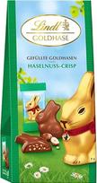 "Lindt" šokoladiniai auksiniai zuikučiai, 80 g, pilno pieno šokolado triušio formos šokoladas su riešutų traškučiais, velykinis šokoladas, šokoladinis zuikis