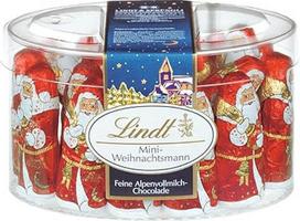 "Lindt" šokoladinis mini Kalėdų Senelis, pieninis šokoladas, 200 g šokolado masinė pakuotė Kalėdoms, šokoladinė dovana