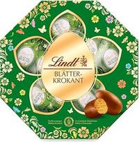 "Lindt" šokolado "Leaf Crocant Cassette" | 170 g | Kiaušiniai iš trapių traškių lapų Crocant Gianduja lazdyno riešutų pieniniame šokolade | Velykinė šokoladinė dovana | Velykų kiaušiniai | Šokoladiniai kiaušiniai