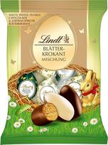 "Lindt" šokolado "Leaf Crocant" mišinys | 85 g | Delikatūs traškūs krokantai Gianduja lazdyno riešutų pieno šokolade | Šokoladinė dovana Velykoms | Velykinis šokoladas