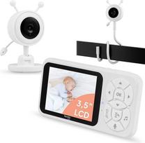 "Lionelo Babyline 3.4" kūdikių monitorius su kamera, 3,5 colio ekranas, garsinis signalas, pasikalbėjimo funkcija, naktinis matymas, 4 x priartinimas, temperatūros jutiklis, lopšinės, 3000 mAh akumuliatorius, 200 m atstumas, be "WiFi