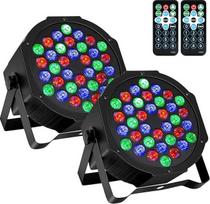 "Litake LED Par" prožektorius, RGB 36 LED scenos šviesa, priekinis žibintas, 2 vnt., diskotekų šviesa, vakarėlių šviesa, nuotolinio valdymo pultas, DMX garso įjungimas, skirtas scenai, DJ, vakarėliams, šou, barams, Helovinui, Kalėdoms