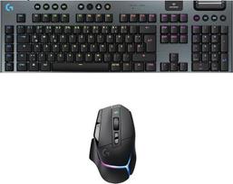 "Logitech G G915 X LIGHTSPEED" žemo profilio belaidė žaidimų klaviatūra, dvigubo šūvio PBT klavišai, GL Brown Tactile, PC/Mac, DEU QWERTZ & G502 X PLUS LIGHTSPEED belaidė RGB žaidimų pelė - juoda