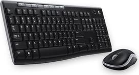 "Logitech MK270" belaidės klaviatūros ir pelės rinkinys, 2,4 GHz belaidis ryšys per USB nano imtuvą, ilgas baterijos veikimo laikas, "Windows" ir "ChromeOS", graikiškas išdėstymas - juoda