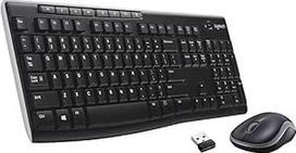 "Logitech MK270" belaidės klaviatūros ir pelės rinkinys, 2,4 GHz belaidis ryšys per USB nano imtuvą, ilgas baterijos veikimo laikas, "Windows" ir "ChromeOS", skandinaviškas QWERTY išdėstymas Juoda
