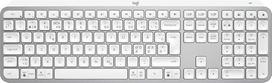 "Logitech MX Keys S" - šviesiai pilkos spalvos, skandinaviškas QWERTY išdėstymas