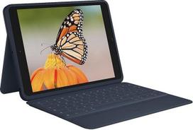 "Logitech Rugged Combo 3 iPad" klaviatūros dėklas su išmaniąja jungtimi, skirtas "iPad" (7, 8 ir 9 kartos) vokiškam QWERTZ išdėstymui - mėlynas