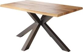 "Loreno" valgomojo stalas - 120 cm x 80 cm - 4 cm MDF stalviršis, laukinio ąžuolo efektas - voratinklinis rėmas - juodas - puikiai tinka valgomajam ir virtuvei