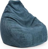 "Lumaland Gaming Bean Bag XXL" iš velveto, patogus žaidimų kėdė suaugusiesiems ir paaugliams, 135 x 100 cm, tamsiai mėlyna
