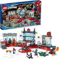 "Lеgo" 76175 "Marvel Attack on Spider-Mans Hideaway" konstruktorius su Žaliojo goblino ir Venomo figūrėlėmis, superherojų žaislas