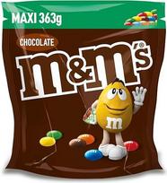 "M&M's" šokoladas, traškus šokoladas su spalvotu cukraus apvalkalu kaip saldainiai, šokoladas dalijimuisi, 1 x 363 g, užkandžiai Kalėdoms arba kaip advento kalendoriaus saldainiai
