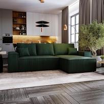 "Malaga" kampinė sofa su miego funkcija ir lovos dėže, L formos sofa, sofa su laikymo vieta, sofa-lova su bangų pakaba ir putplasčiu, minkštas svetainės kampas (Poso 14, Osmanas: dešinėje)