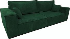 "MargaretHadas24 Camel III" kampinė sofa su miego funkcija Miegamojo lova Dviaukštė sofa 255 cm Svetainės miegamasis plotas 200 x 150 cm (spalva: Poso 14 - žalia)