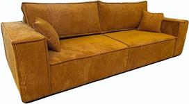"MargaretHadas24 Camel III" kampinė sofa su miego funkcija Miegamojo lova Dviaukštė sofa 255 cm Svetainės miegamasis plotas 200 x 150 cm (spalva: Poso 01 - geltona)