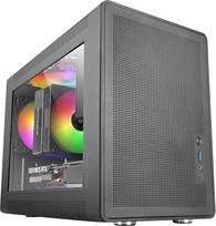 "Mars Gaming MC-XPS", itin kompaktiškas "MicroATX" korpusas, grūdintas stiklas + tinklelio skydeliai, FRGB 120 mm ventiliatorius, tinklelio aušinimo technologija, dviejų maitinimo blokų palaikymas ATX ir SFX, mini bokšto kompiuterio USB-C, juodos spalvos