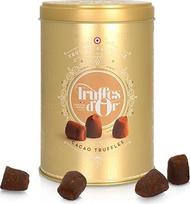"Mathez Truffes Fantaisie" - Šokoladiniai triufeliai su kakavos milteliais auksinėje apvalioje skardinėje - 500 g