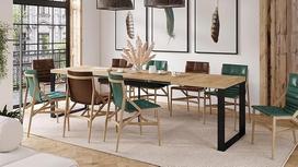 "Mazzoni Avari" dizaino valgomojo stalas, ištraukiamas nuo 120 iki 270 cm Spalva: Spalva: "Artisan Oak Matt Black