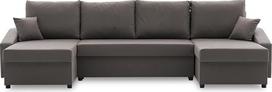 "Mebligo Sparta Plus Bonell U formos kampinė sofa su miegamąja funkcija, pilka