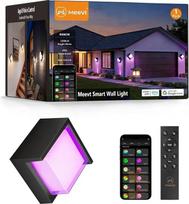 "Meevt Smart Wall Light Square", 1200LM RGBCW LED sieninis šviestuvas, IP65 vandeniui atsparus, suderinamas su "Alexa" / "Google Assistant", valdomas programėle ir nuotolinio valdymo pulteliu, idealiai tinka vidaus / lauko patalpoms, 1 pakuotė