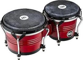 "Meinl Percussion Bongos Marathon Traditional" - 2 rankiniai būgnai su 6,75 ir 8 colių būgnais - įskaitant derinimo raktą - Siamo ąžuolas, vyno raudona (WBTR300WR)