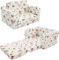 "MeMoreCool" vaikiška sofa, sulankstoma kėdė, patogi mažyliams nuo 1 iki 3 metų, išskleidžiama sofa-lova "2-in-1" žaidimų kambariui, kūdikių poilsio kėdė berniukams ir mergaitėms, dinozaurų raštas