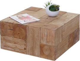 "Mendler" kavos staliukas HWC-A15c Svetainės staliukas Rustic Solid Fir Wood MVG Certified 30 x 60 x 60 cm