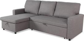 "Menzzo Baleares" išskleidžiama medžiaginė kampinė sofa lova šviesiai pilka