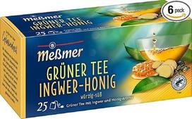"Meßmer" žalioji arbata su imbieru ir medumi | 25 arbatos maišeliai | Vegan | Be glitimo | Be laktozės