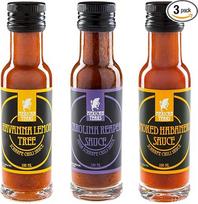 "Mexican Tears" - aštrių padažų dėžutė - 3 x aštrių padažų su "Carolina Reaper" ir "Habanero" - čili rinkinys (3 x 100 ml)