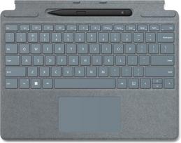 "Microsoft" "Surface Pro 8 / 9 / X" parašo klaviatūra "Ice Blue" komplekte su plonu rašikliu "Slim Pen 2 Black