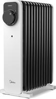 "Midea" alyvinis radiatorius, 2300 W, 11 briaunų, nešiojamas elektrinis šildytuvas su sukamuoju rankenėliu ir reguliuojamu termostatu, 3 šilumos nustatymai, pakreipimo ir perkaitimo apsauga, itin tylus biure ir namuose