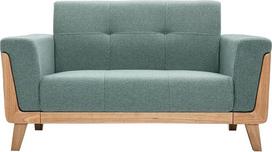 "Miliboo" skandinaviška 2 vietų sofa iš pilko audinio ir šviesaus medžio "Fjord