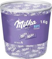"Milka Naps Alpių pienas", mini šokolado plytelės iš švelnaus Alpių pieno šokolado, 1 x 1 kg