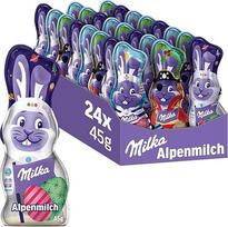 "Milka Smile Bunny Alpine Milk Design Edition" - velykinis šokoladas su 3 skirtingais piešiniais - 24 x 45 g