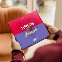 "Milka" šokoladas asmeniniams poreikiams - Širdies formos šokoladiniai saldainiai, šokoladinės dovanos su lazdynų riešutų riešutų kremo įdaru (110 g, Milka)