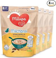 "Milupa" pieniška košė "Stracciatella" - kūdikių košė be glitimo, be palmių aliejaus, be konservantų ir dažiklių - nuo 8 mėnesių - 4 x 400 g