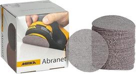 "Mirka Abranet" 5420305061 Tinkliniai šlifavimo diskai, kurių skersmuo 77 mm Velcro / grūdėtumas P600 / pakuotė po 50 vnt. / skirti medienai, mentėms, lakui, plastikui šlifuoti