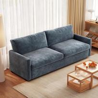 "Miuuod" 190 cm pločio mėlyna dvivietė sofa - minkšta sofa su gilia sėdyne mažoms erdvėms - 2 sėdimų vietų sofa, pagaminta iš minkšto, orui laidaus ir lengvai prižiūrimo mėlyno poliesterio aksomo