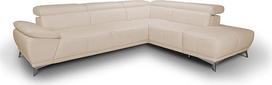 "Mivano Felipe" kampinė odinė sofa / Šiuolaikinė kampinė sofa su reguliuojamais galvos atlošais / 292 x 73 x 233 cm / Dirbtinė balta oda