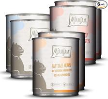 "MjAMjAM" - "Premium" drėgnas ėdalas katėms - bandomoji 6 pakuočių pakuotė (6 x 800 g), be grūdų, su papildoma mėsa