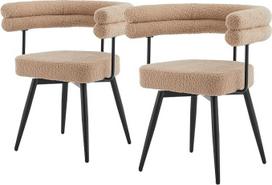 "ML-Design" pasukamos valgomojo kėdės, 2 vnt., rudos spalvos medvilninis audinys, svetainės kėdės su porankiais ir atlošais, 360° pasukama kėdė, minkšta kėdė su metalinėmis kojelėmis, poilsio kėdė, ergonomiška virtuvės kėdė
