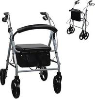 "Mobiclinic" vaikštynė pagyvenusiems žmonėms su 4 ratais | "Sofía" modelis | stabdžiai ant rankenų | reguliuojamas aukštis | sulankstoma | krepšys, atlošas ir sėdynė