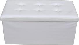 "Mobili Rebecca® Ottoman Bench Pouffe Storage Foot Rest Stool Seat White Modern House decor Living room Hall Bedroom (Cod. RE4620)